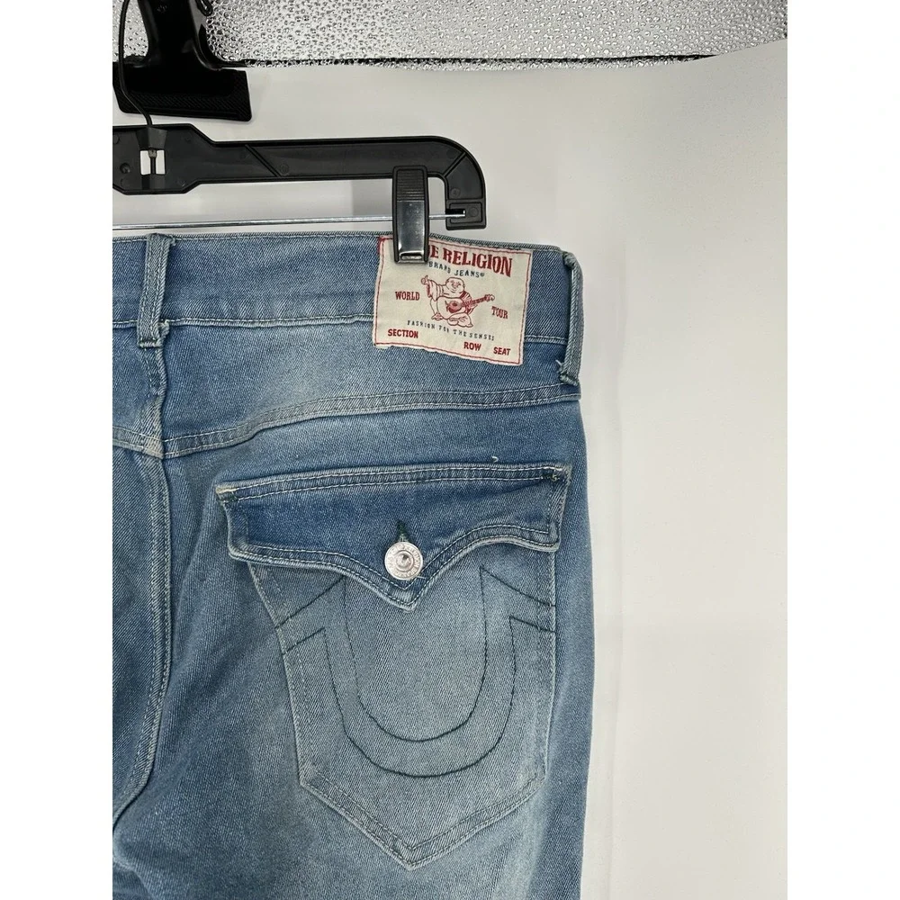 True Religion Ricky Relaxed Straight Jeans Light Wash Fit Leg Blue Size‎ 34x32